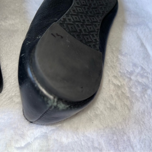 Tory Burch Classic Reva Butter Soft Leather Black Gold Ballet Flats Women's 6.5M - Picture 10 of 10